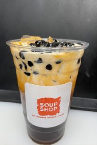 Thai Tea in a cup with Boba